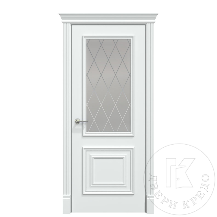 Дверь остеклённая окрашенная эмалью ПДО.302 светлая